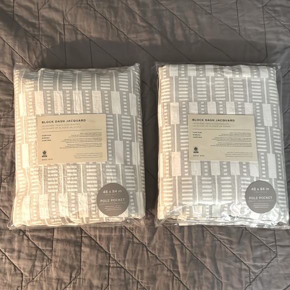 West Elm Other - West Elm Block Dash Jacquard Curtains